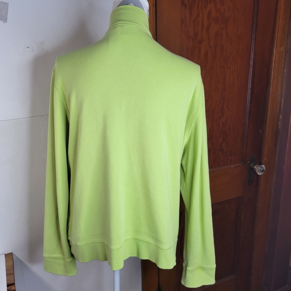 Womans Liz Claiborne Liz Wear Zip Front Jacket Knit Bright Green Size XL - Picture 6 of 10